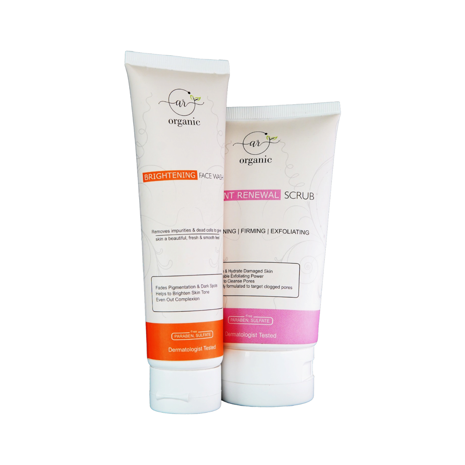 Brightening Face Wash + Radiant Renewal Scrub - Ar Organic